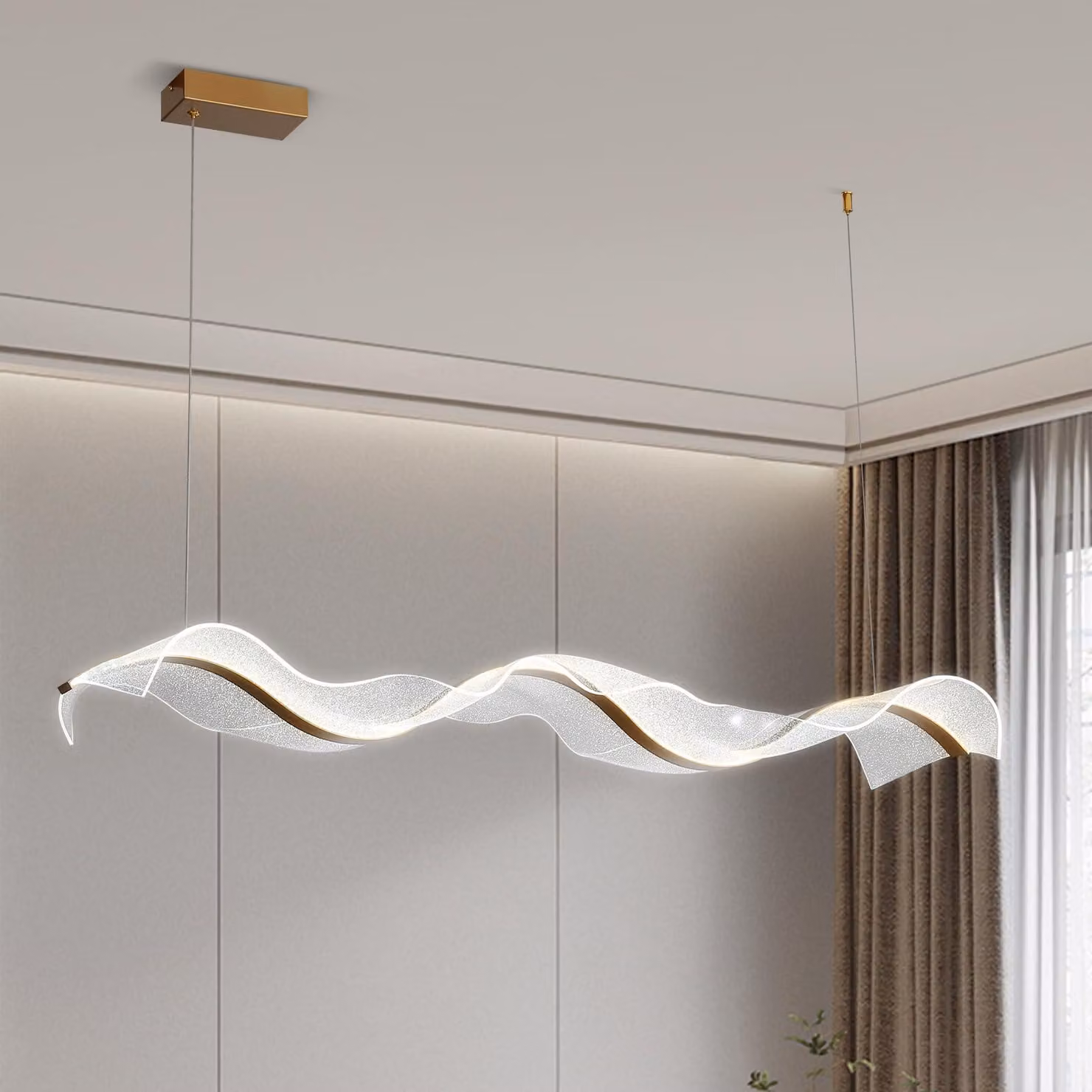 Lampada a soffitto a forma di lampadario, con telecomando, dimmerabile e regolabile