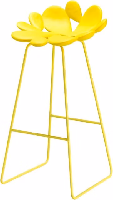 Sgabello Qeeboo Filicudi in polipropilene giallo per giardino e terrazza