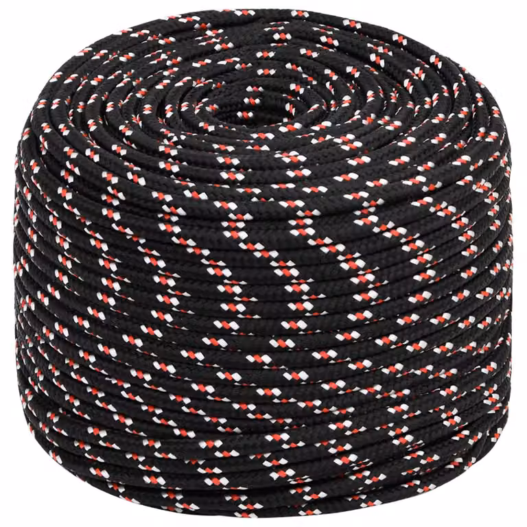 Corda multiuso vidaXL in plastica, Nero e Rosso, Diametro: 6 mm, Lunghezza: 250 m, Carico massimo: 240 kg