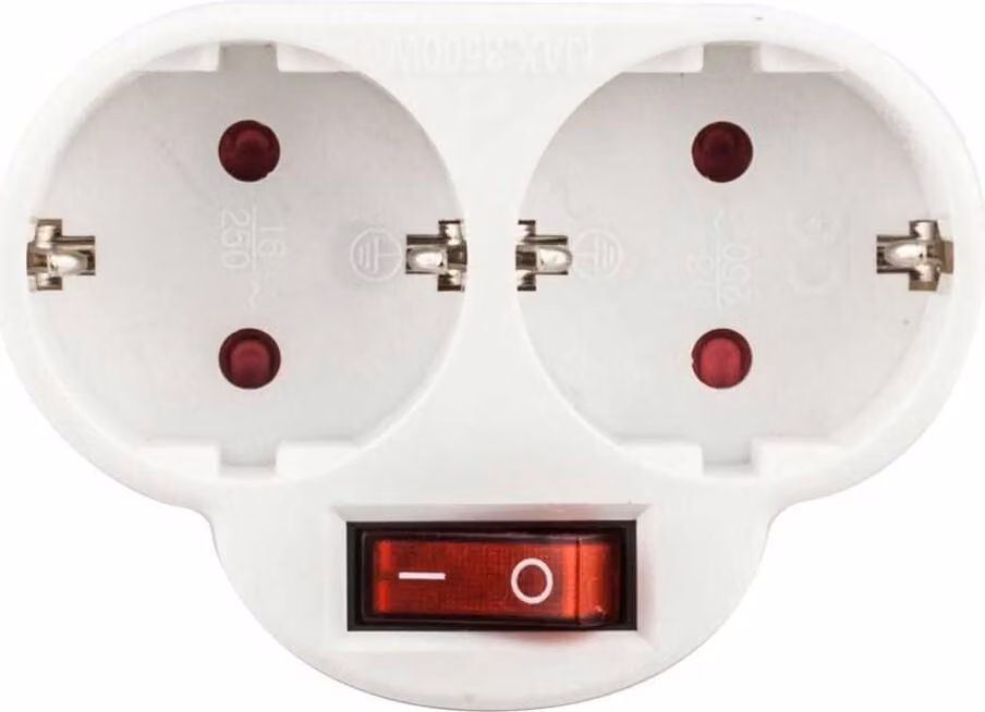 Presa di corrente da pavimento con messa a terra a 2 vie con interruttore adattatore estensibile Bianco Taglia unica / Spina UE 220V Bianco Taglia unica