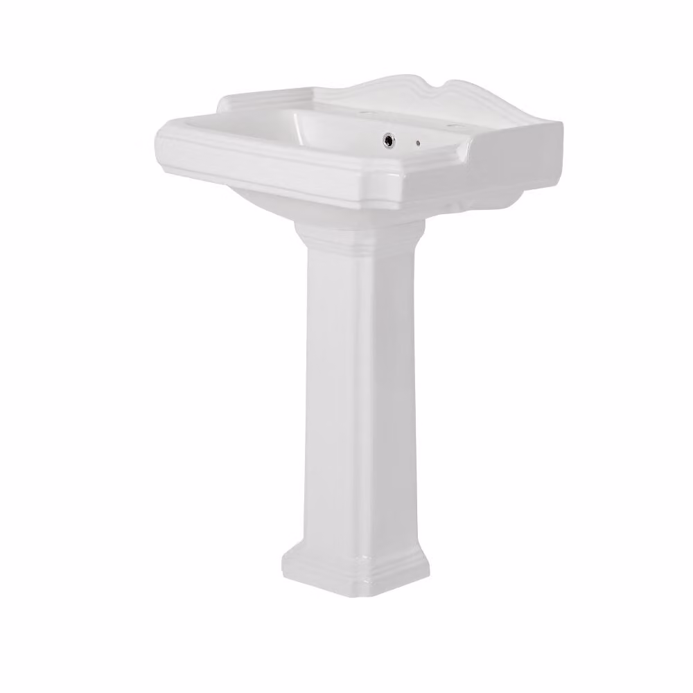 Lavabo Bagno a Colonna Quadrato Bianco 890 x 600mm - Regent