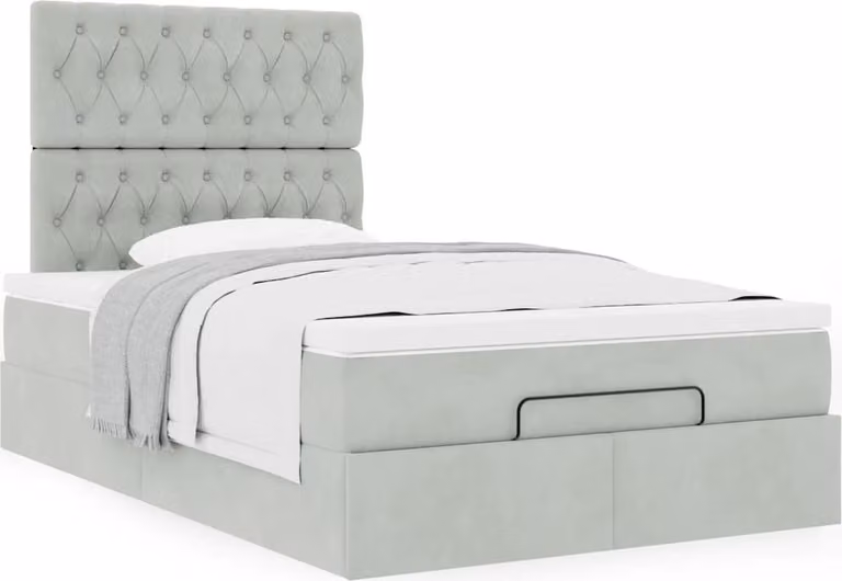 Struttura Letto Pouf con Materassi 120x200 cm Velluto