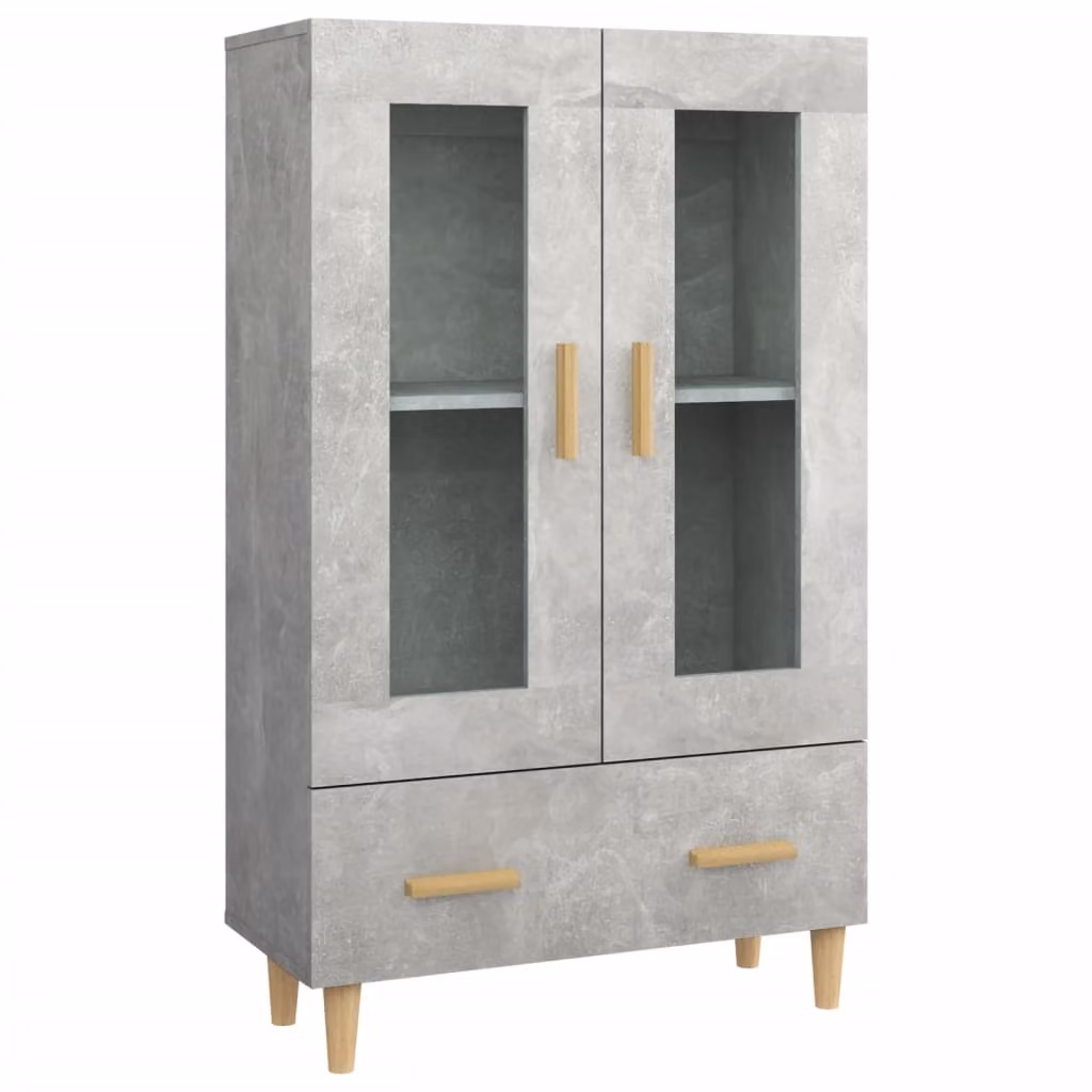 Credenza Grigio Cemento 70x31x115 cm in Legno Multistrato