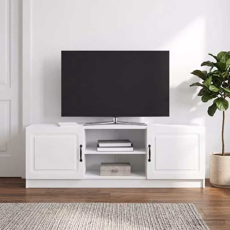 Mobile TV moderno vidaXL Bianco Lucido in legno ingegnerizzato L: 150 cm, P: 31 cm, H: 47 cm