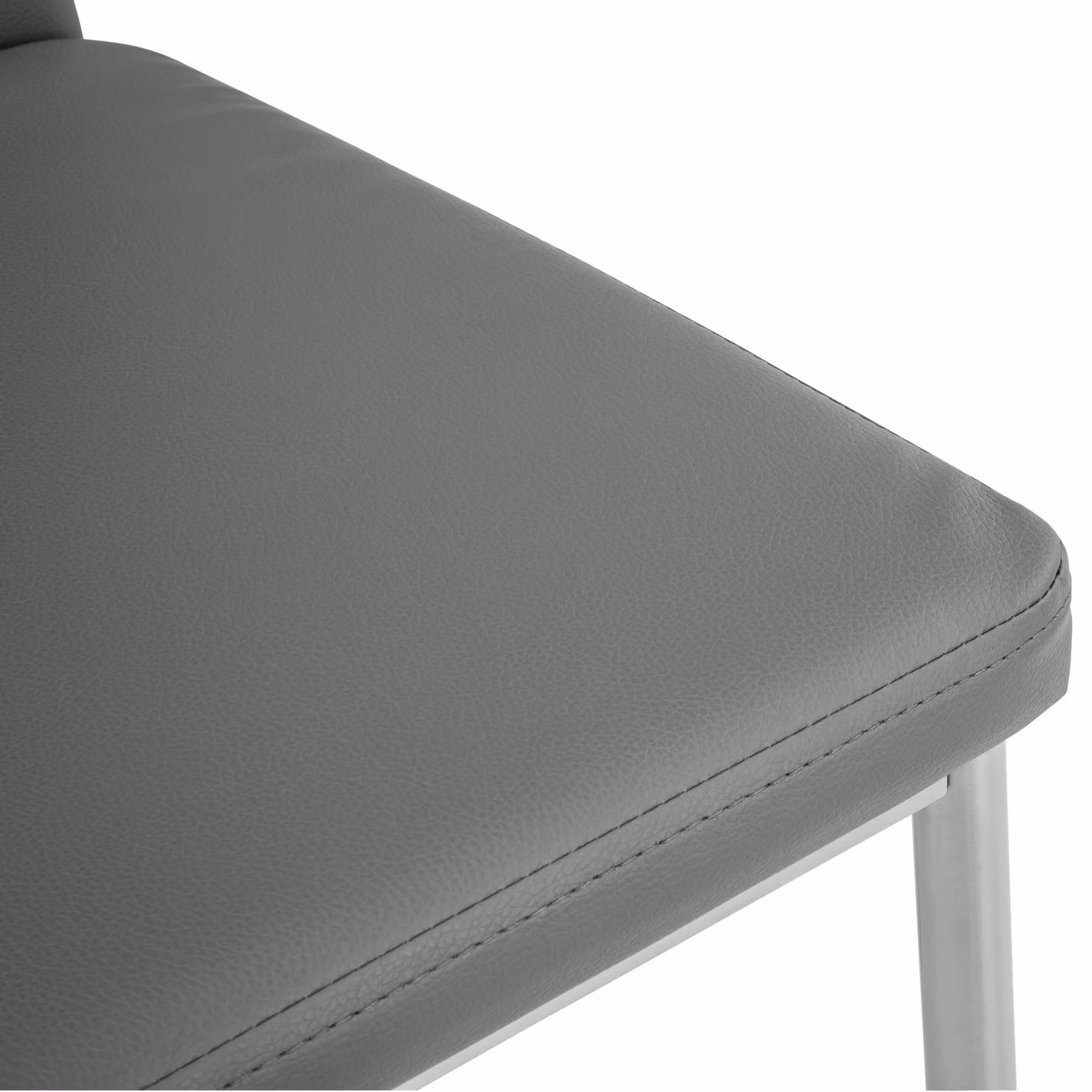Set di 6 sedie da sala da pranzo moderne TecTake GmbH in ecopelle grigia con struttura in metallo e plastica – 1