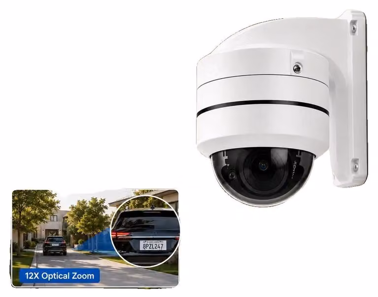Telecamera IP, risoluzione 8MP, zoom ottico 12x, sensore da 1/3"