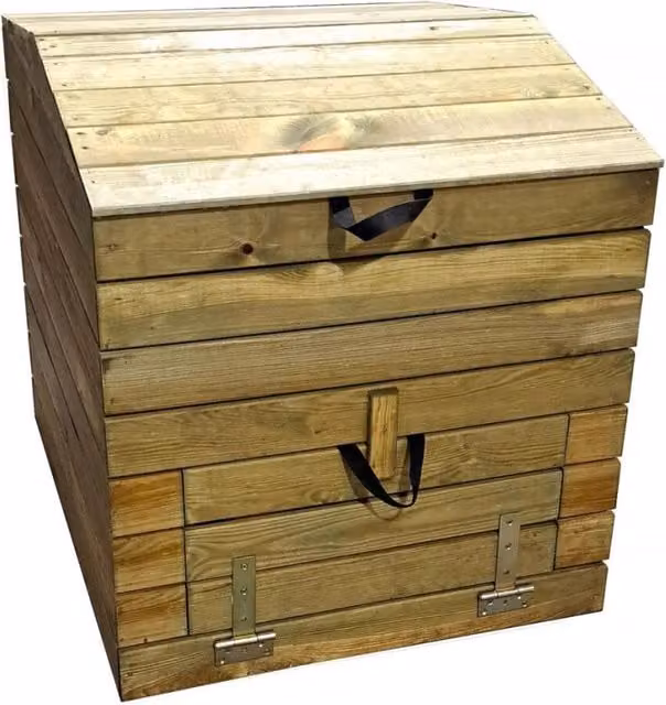 Compostiera in legno Douglas marrone HABITAT ET JARDIN L/P/H: 80 x 80 x 85 cm – 1