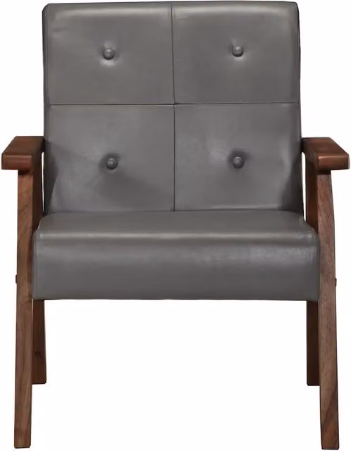 Poltrona-Divano Sedia Grigia in Vera Pelle 981555