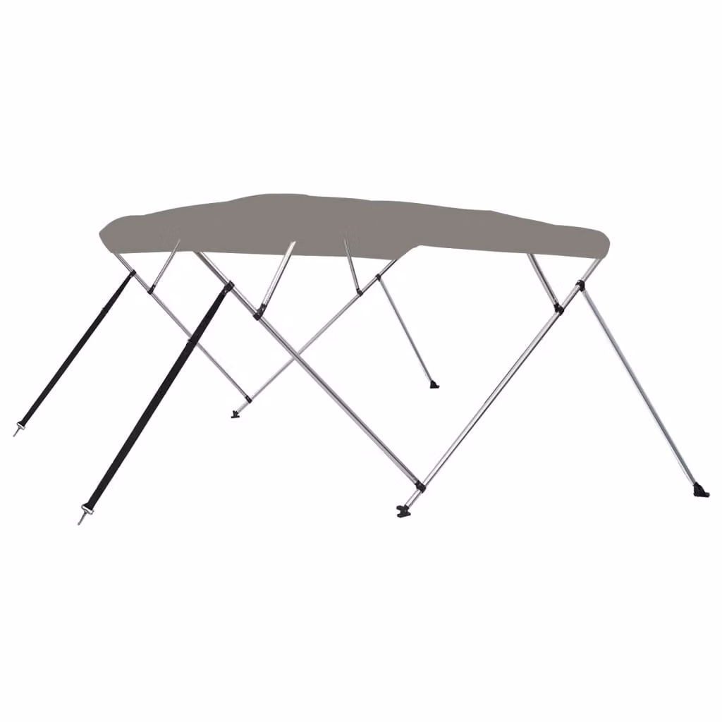 Bimini di Prua con Tendalino 4 Archi Grigio 243x210x137 cm