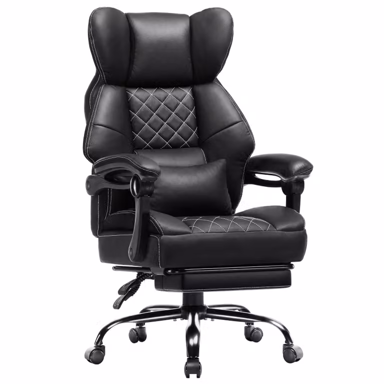 Sedia da gaming GTPLAYER, sedia da ufficio ergonomica con poggiapiedi e supporto lombare, poltrona direzionale ad alto schienale per persone alte, sedia da computer ampia e regolabile in altezza
