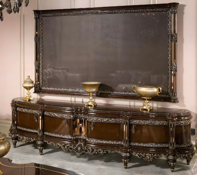 Klassisches Braunes Sideboard Wohnzimmer Anrichte Designer Kommode