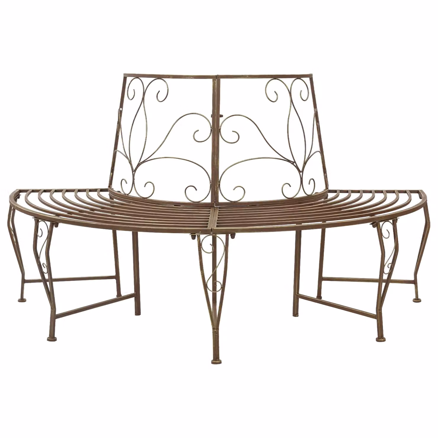 Panchina da giardino vidaXL per 4 persone in acciaio color bronzo L: 160 cm, P: 80 cm, H: 89 cm