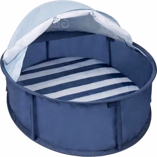 Ombrellone per Bambini con Area di Gioco, Letto e Coperta in Matelasse con Protezione UV SPF 50+ disponibile in vari colori