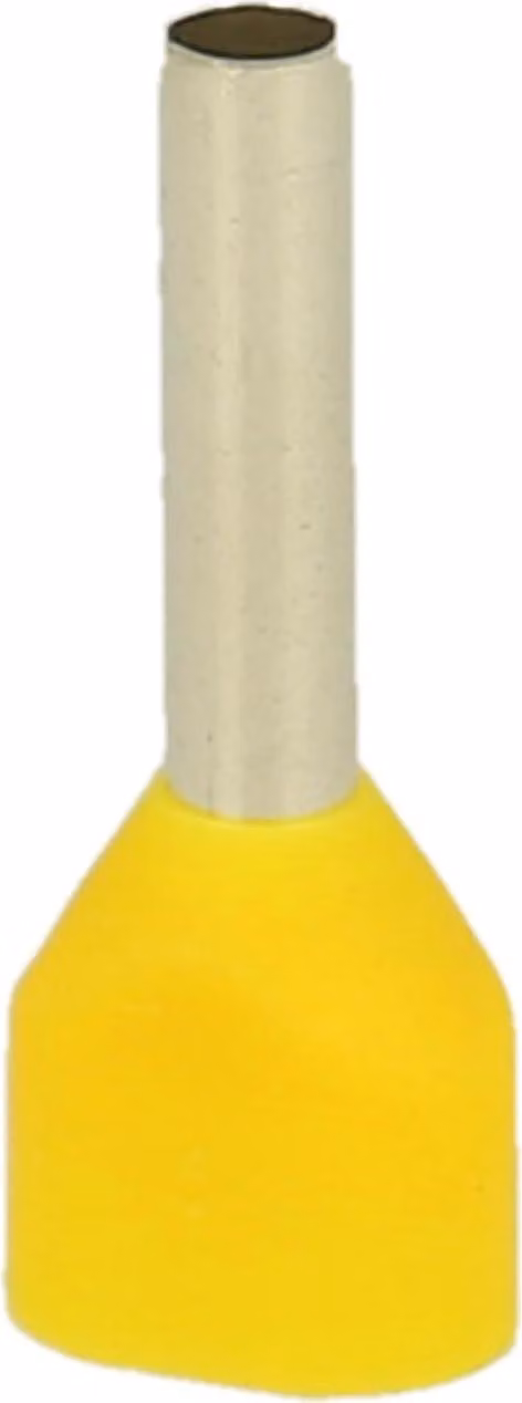 Guaine terminali isolate per connettori a due poli, taglia L, codificate a colori (giallo) per cavi con sezione 2x 1mm², confezione da 1 pezzo