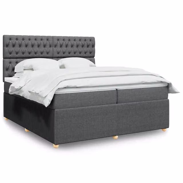 Letto Ibrido vidaXL con Materasso e Struttura in Legno di Pino, Grigio e Bianco, L/P: 200 x 200 cm
