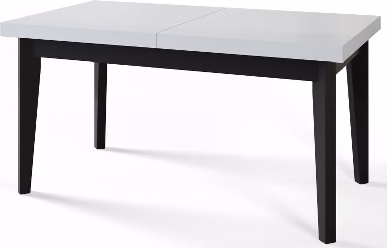Tavolo da pranzo 140 cm / 180 cm, Tavolo allungabile, Tavolo da cucina, Tavolo da pranzo, Tavolo da soggiorno, Tavolo da camera, Tavolo moderno, Tavolo loft, Gambe nere, Scandinavo, 140x80, Bianco