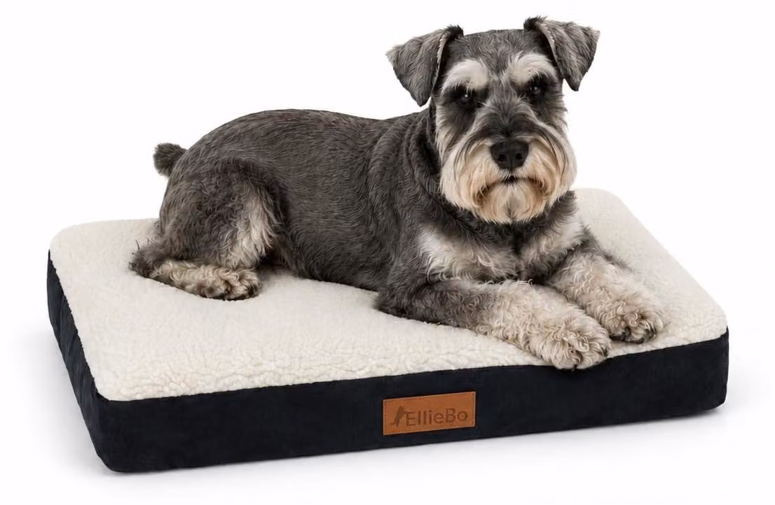 Cuccia per cani con coperta in pile e pelo di pecora, adatta per gabbie per cani, colore nero