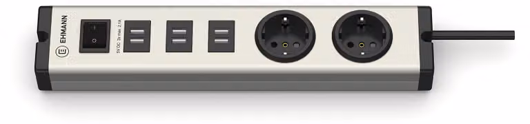 EHMANN 0601x0a02203303 Presa di ricarica USB 6 x, 2 x USB, presa di contatto di terra