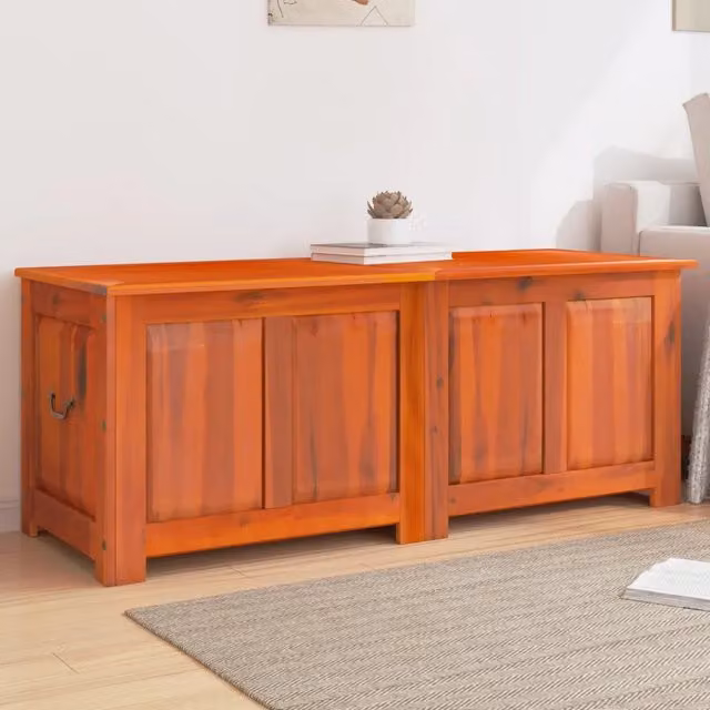 Cassapanca con Coperchio Marrone in Legno Massello di Acacia 364917