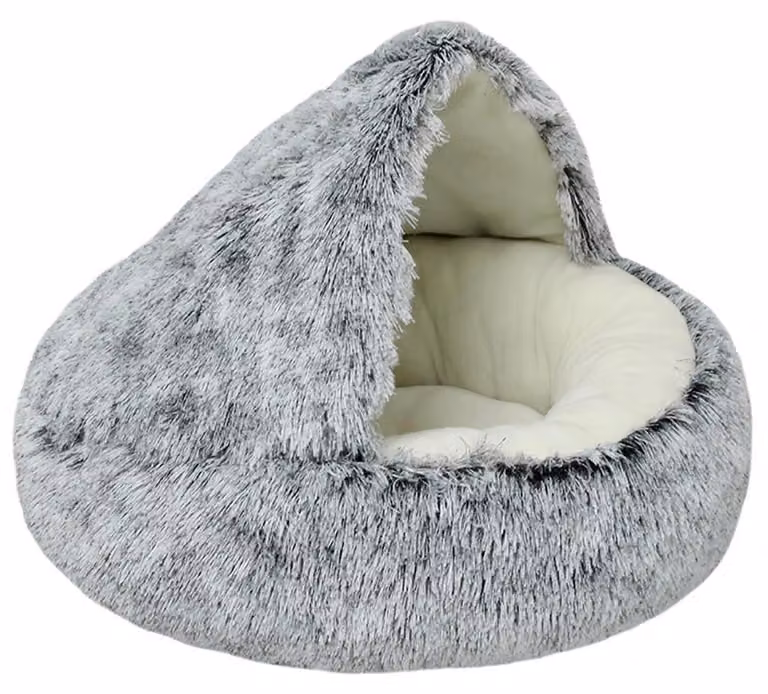 Cuccia per animali domestici confortevole, a forma di ciambella, grigia, 50 cm