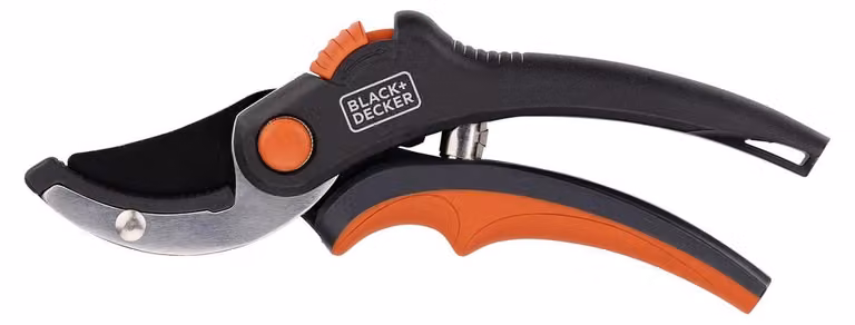 BLACK+DECKER Cesoie Capacità di taglio 14 Ø Lama in acciaio temprato Manico con impugnatura morbida 20 x 6 x 1,6 cm Forbici per fiori Forbici per giardino Forbici per siepi
