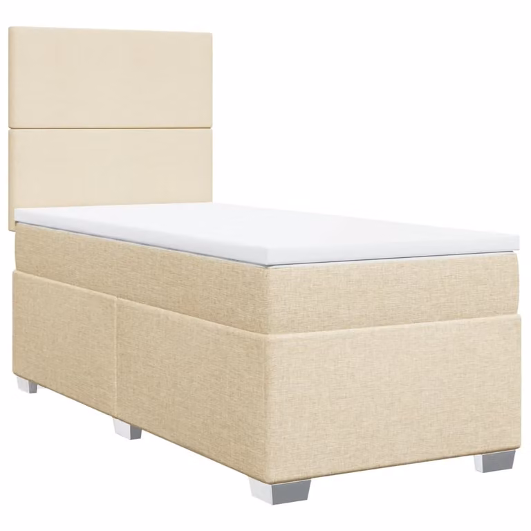 Giroletto a Molle con Materasso Crema 80x200 cm inTessuto