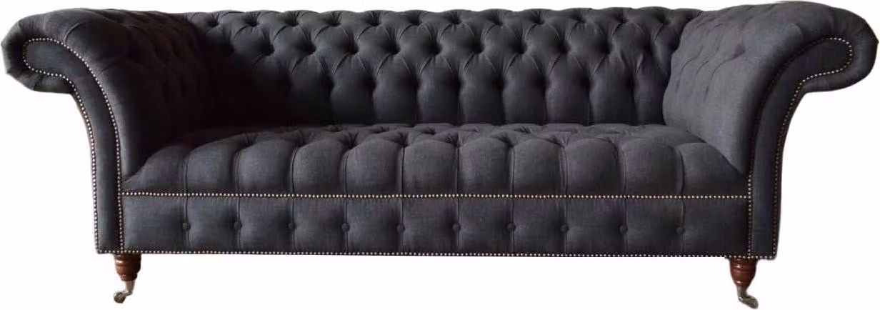 Chesterfield Dreisitzer Sofa 3 Sitzer Couch Polster Couchen Design Textil