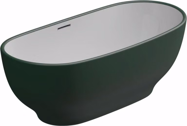Casa Padrino Vasca da bagno freestanding in acrilico verde scuro / bianco 170 cm - Italy