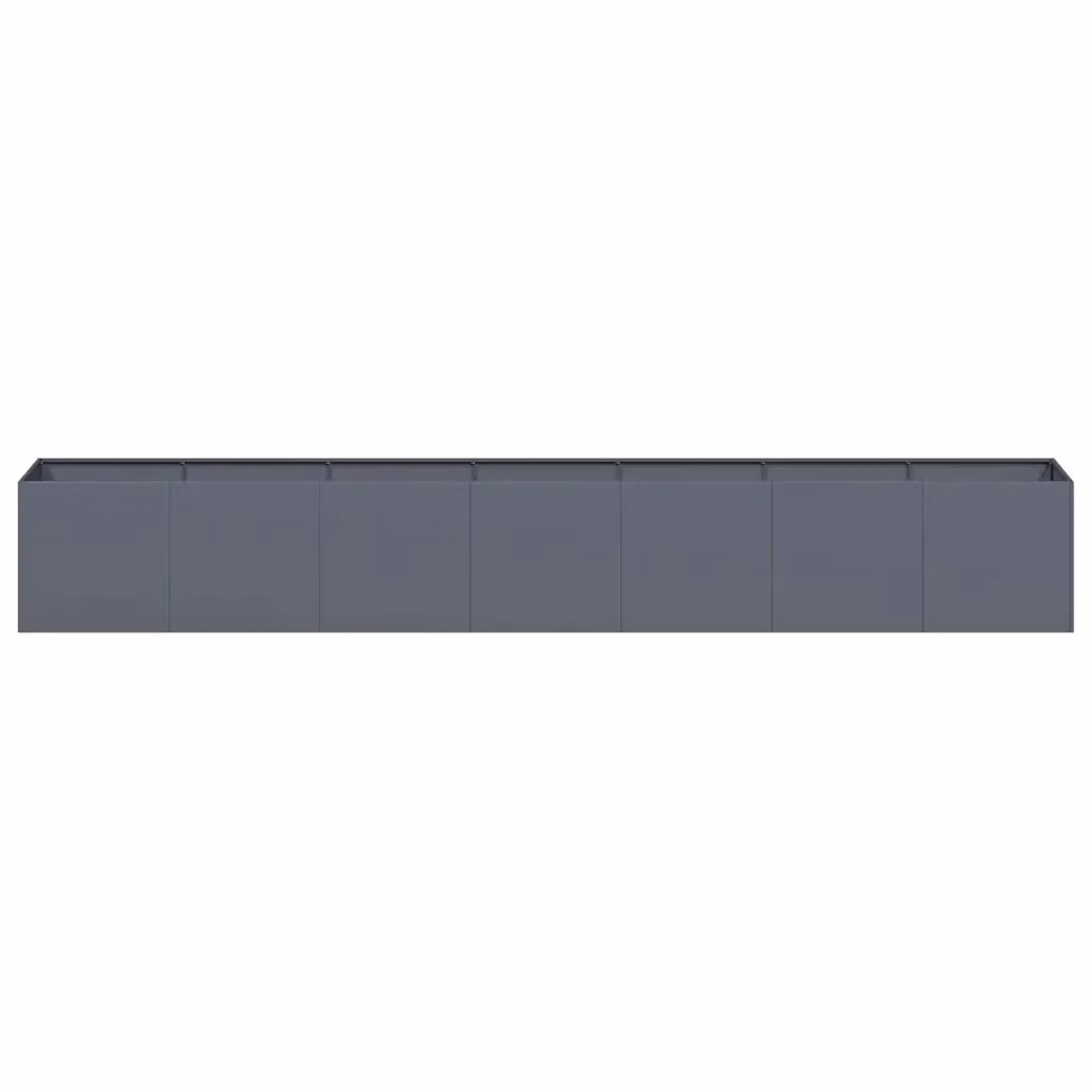 Fioriera rettangolare moderna HELLOSHOP26 in acciaio color antracite con fondo aperto per giardino o balcone L: 280 cm, P: 40 cm, H: 40 cm – 2