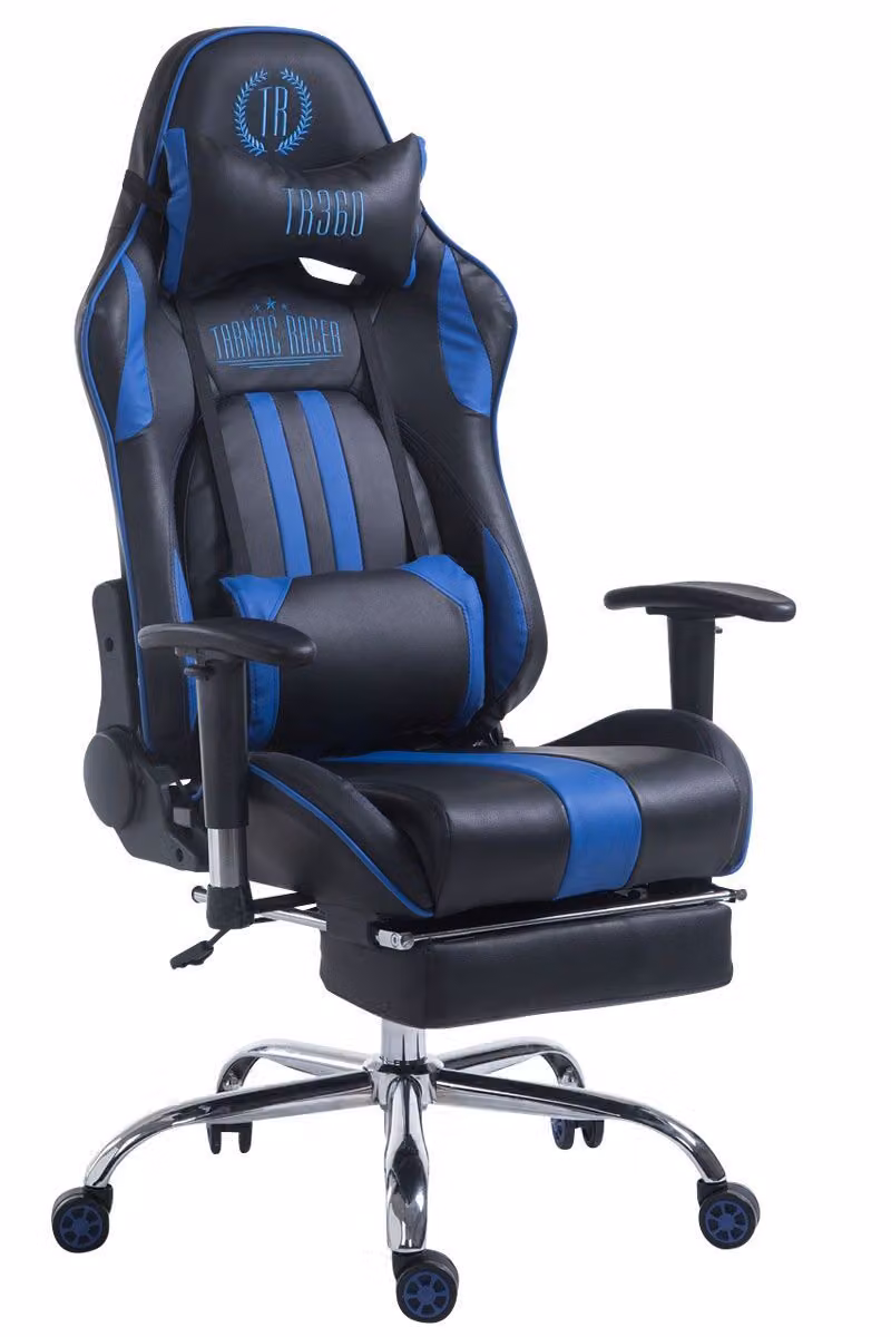 Sedia da ufficio Limit racing con poggiapiedi nero/blu