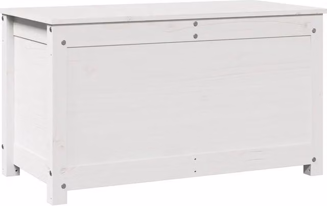 Contenitore Portaoggetti Bianco in Legno di Pino Massello Design In L/P/H: 80 x 40 x 45,5 cm