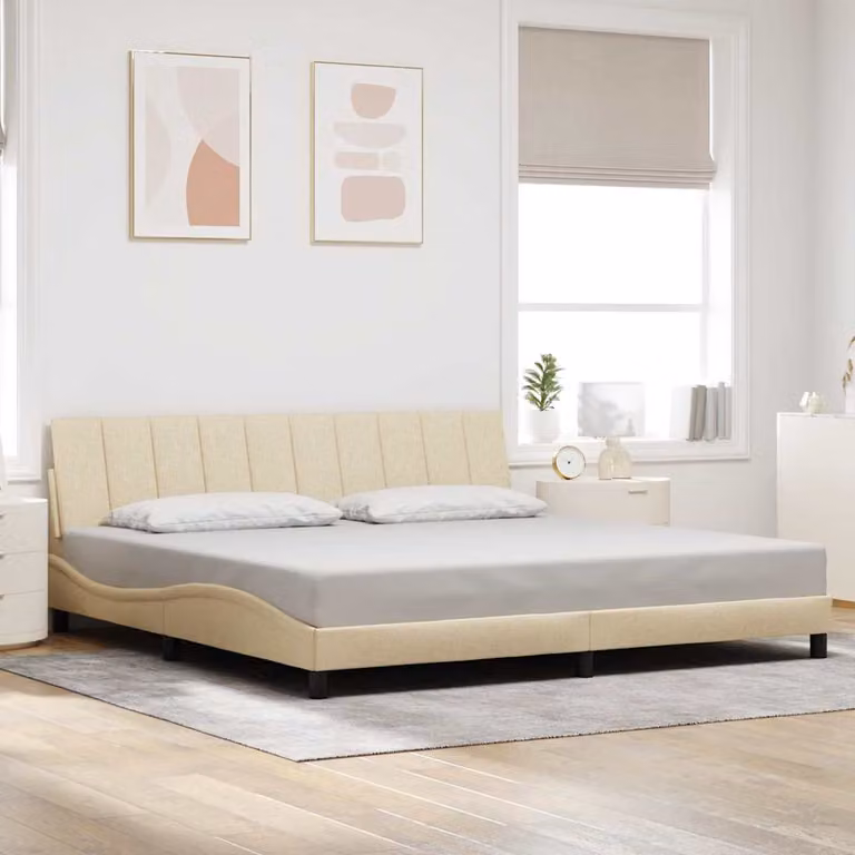 vidaXL Giroletto Hanko senza Materasso in Tessuto Beige L/P: 200 x 200 cm
