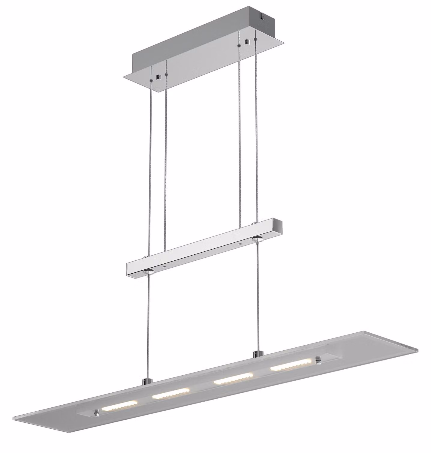MONZANA® LED luce a sospensione 20W 1600lm bianco caldo plafoniera regolabile in altezza per cucina soggiorno sala da pranzo lampada da tavolo a sospensione nichel vetro