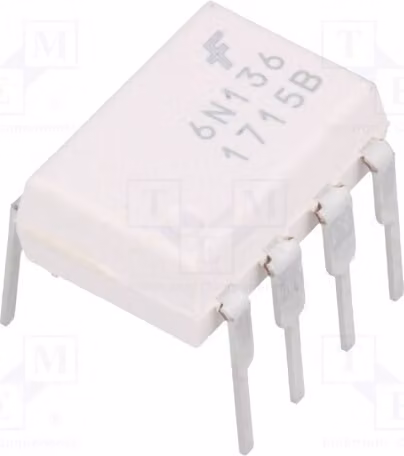1 optoisolatore a montaggio su circuito stampato, Uce: 20V, 6N136M. Optoisolatore con 1 canale di uscita