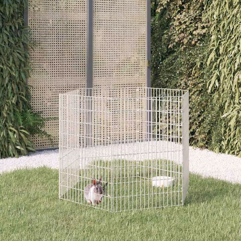 vidaXL Recinto per Animali Ruspante 6 Pannelli 54x80 cm Ferro Zincato