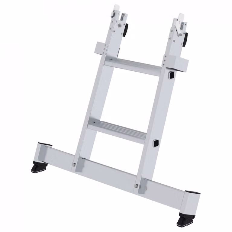 Base della scala puliscivetro a gradini con nivello® traverse 2 gradini