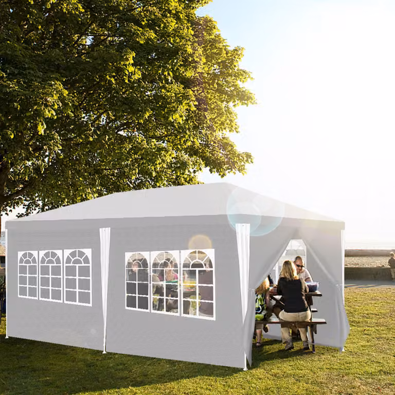 Jopassy Gazebo impermeabile - gazebo da patio con bulloni, tenda da giardino perfetta per le feste Bianco 3x6m