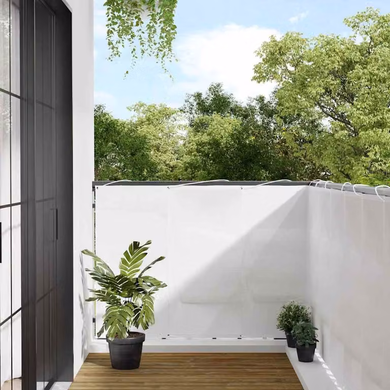 Paravento da balcone vidaXL bianco in poliestere Oxford L: 800 cm, H: 120 cm