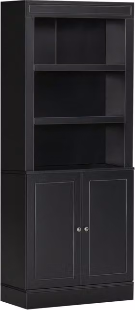 Credenza Moderna DESIGN IN in Legno e MDF con 2 Ante e Mensole Interne, Nero Opaco, L/P/H: 182.5 x 35.5 x 74.6 cm – 1