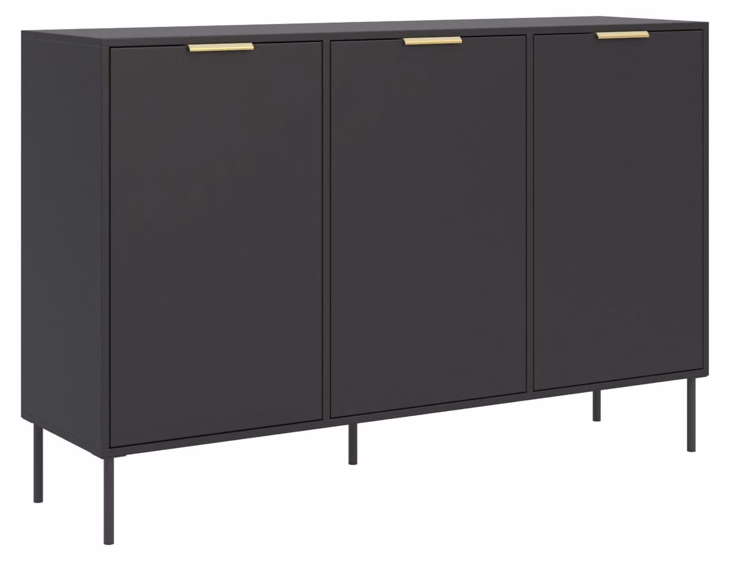 Selsey Vena – Credenza a 3 ante, colore nero, 150 cm