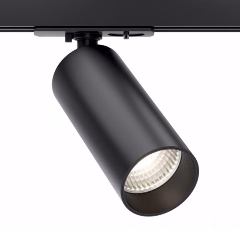 Faretto Per Binario Focus Led Clip Moderno Alluminio Nero 1 Luce Naturale