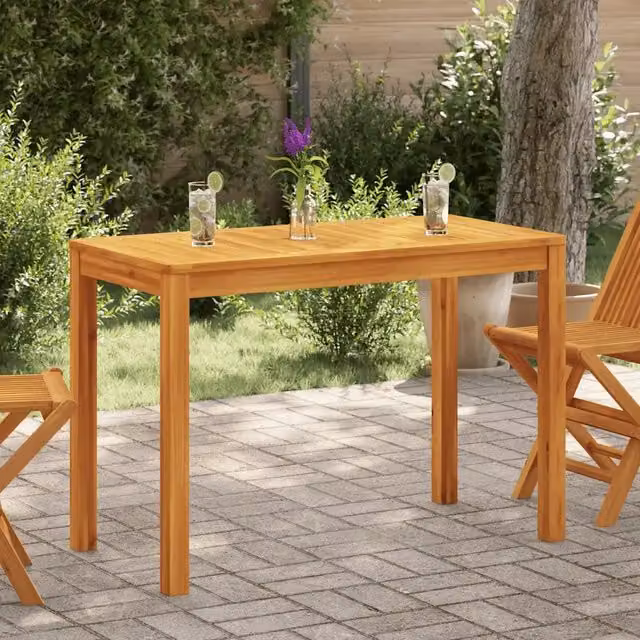 Tavolo da giardino rettangolare vidaXL in legno di acacia oliato marrone L: 110 cm, P: 55 cm, H: 75 cm – 1