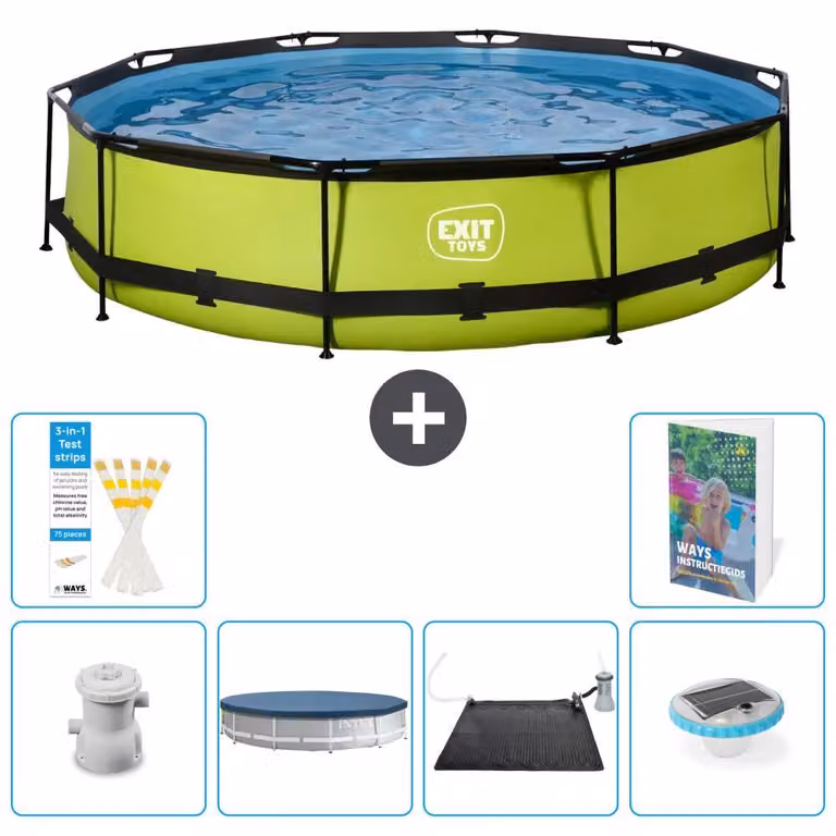 Piscina gonfiabile rettangolare - 360x76 cm - Set da 5 pezzi - Modello S328