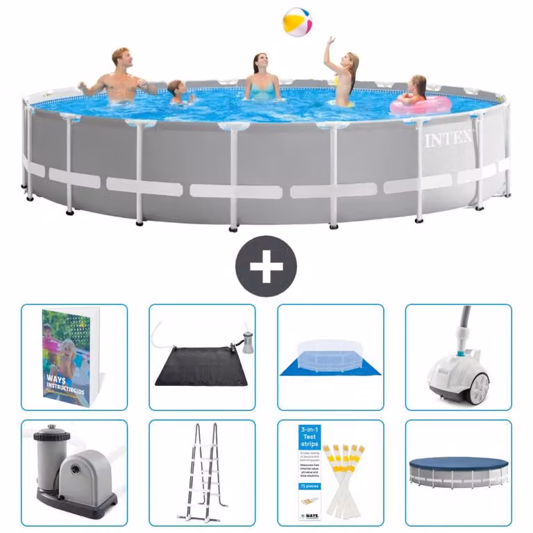 Struttura per piscina a forma di prisma - 610x132 cm - composta da 7 elementi - modello S600