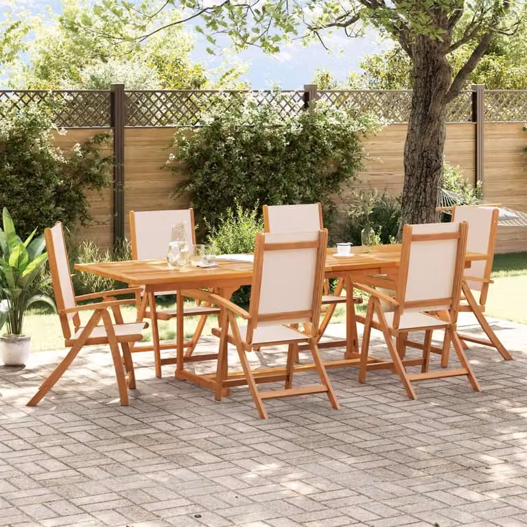Maison Exclusive - Set da pranzo da giardino a 7 pezzi in legno massello di acacia e Textilene