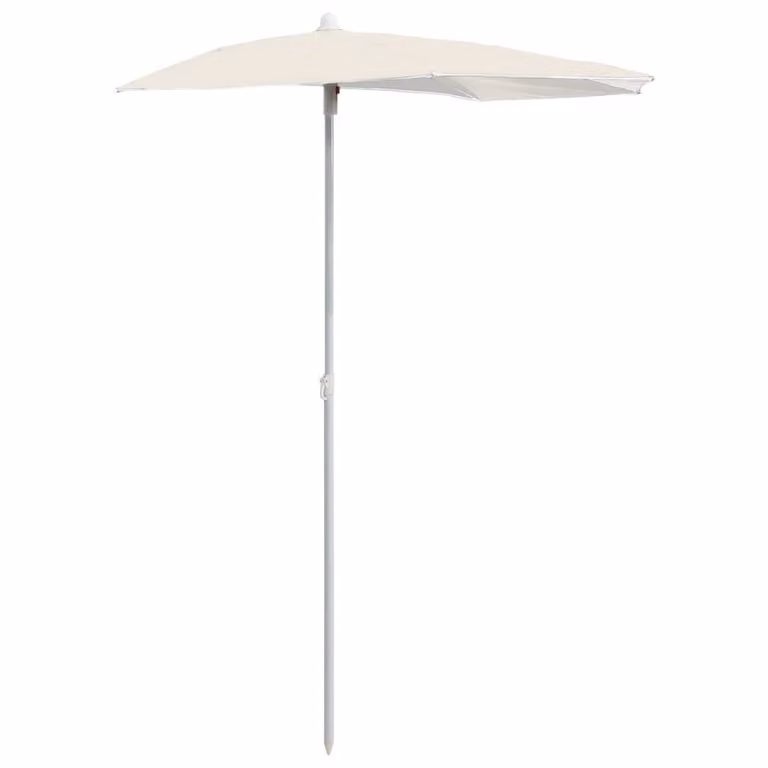 Ombrellone Semicircolare da Giardino con Palo 180x90 cm Sabbia