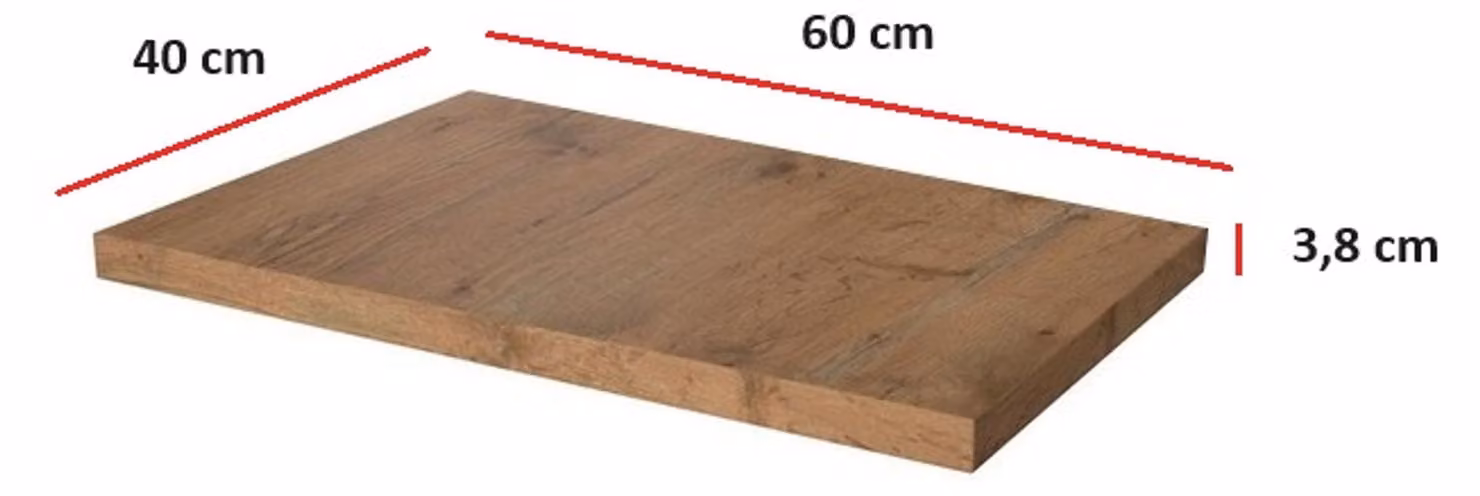 Piano di lavoro 40 cm, 38 mm, angolo cottura, blocco cucina in rovere Lancelot, cucina Vigo
