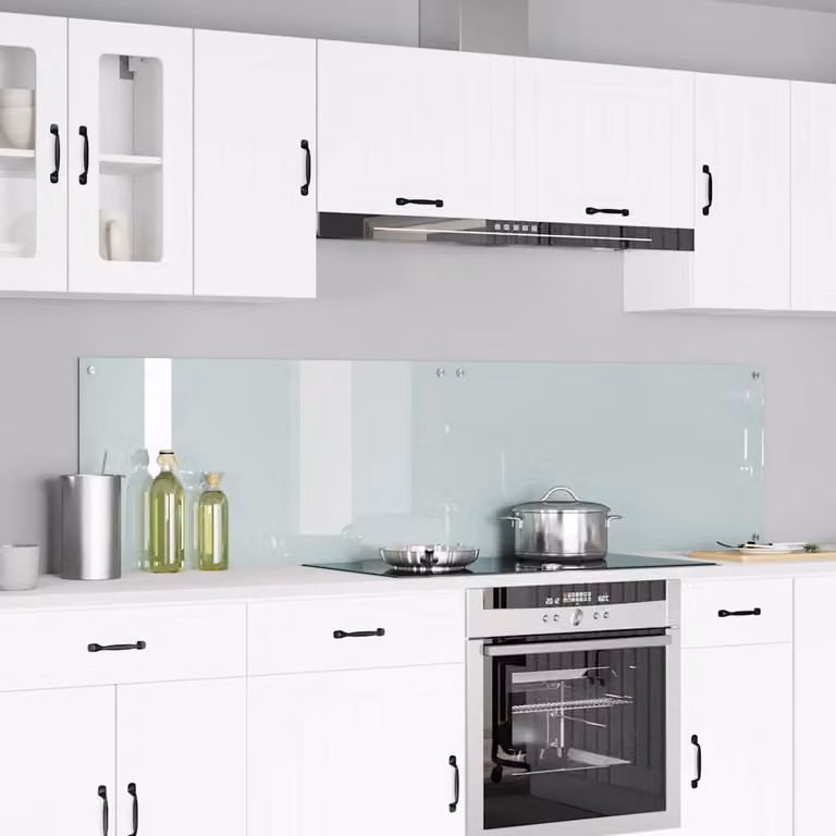 Set di 2 schienali da cucina vidaXL in vetro temperato bianco, L 100 cm x H 50 cm