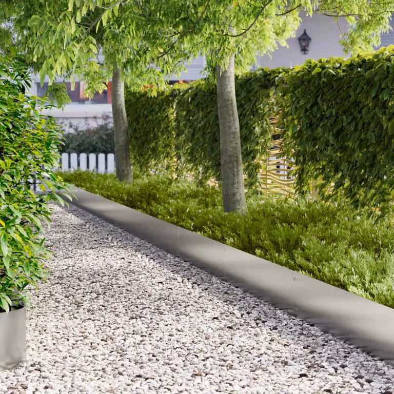 Set di 20 bordure per prato vidaXL in acciaio color argento, 103 x 30 cm