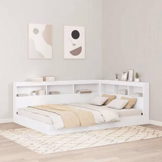 Letto Libreria Bianco 140 x 200 cm Legno ingegnerizzato 3335729